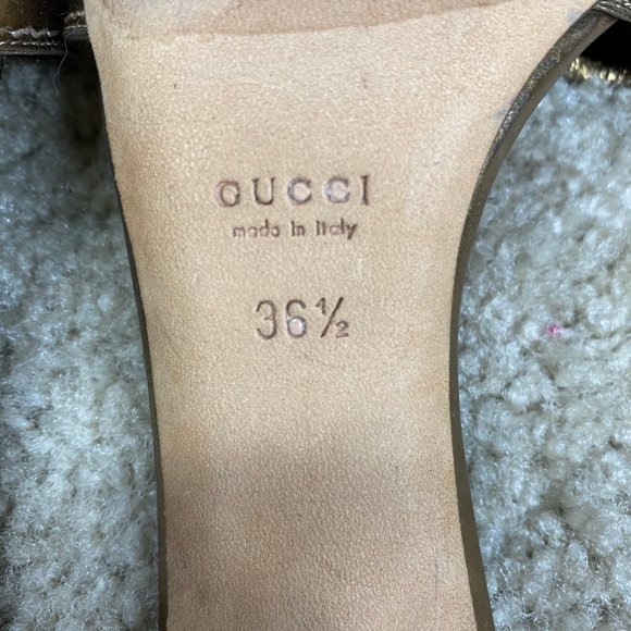 Gucci Gold Hysteria Bronze Leather Sandal - Picture 8 of 8